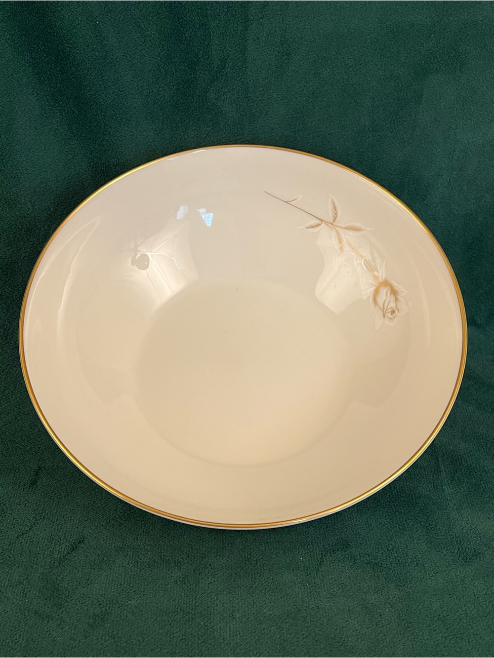 Noritake Ivory China Nora 8 1/2” Round Serving Bowl 7546 Gold Trim Rose Floral